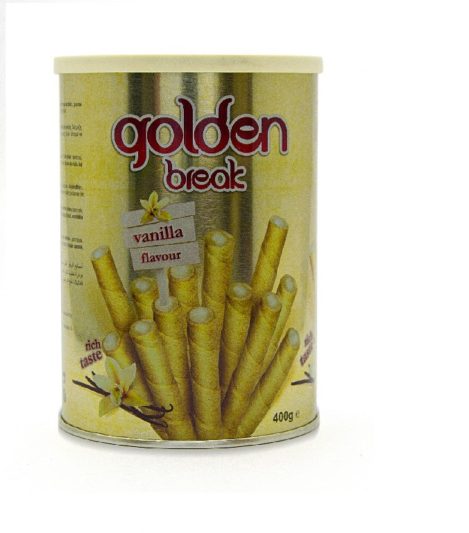 GOLDEN BREAK <span class=search-everything-highlight-color style=background-color:orange>WAFER</span> STICK FILLED WITH VANILLA CREAM - 400GR