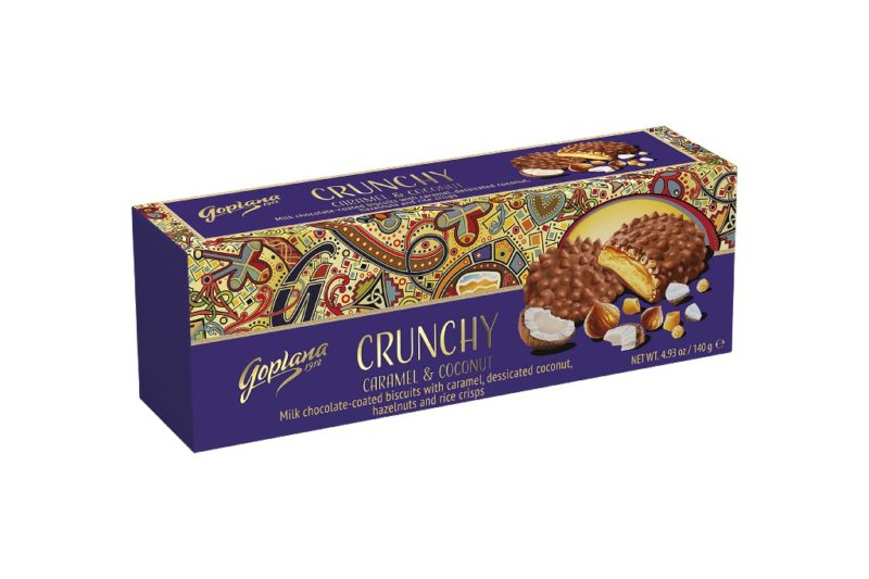 GOPLANA CRUNCHY CARAMEL COCONUT MILK CHOCOLATE <span class=search-everything-highlight-color style=background-color:orange>BISCUITS</span> - 140GR
