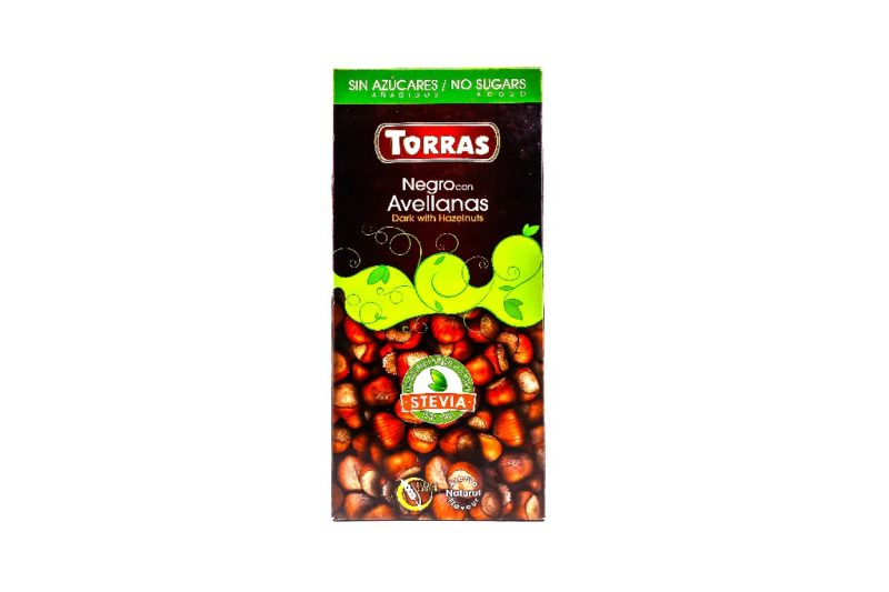 TORRAS SUGAR FREE DARK AND HAZELNUT CHOCOLATE TABLET - 125GR