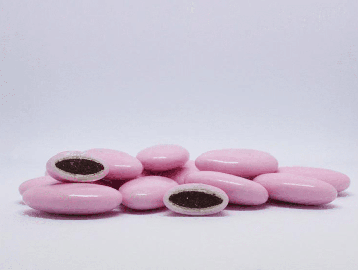 (English) DELIKET <span class=search-everything-highlight-color style=background-color:orange>Chocolate</span> Beans Dragee Light Pink Color Bag Of 500GR (Pink) -  500GR
